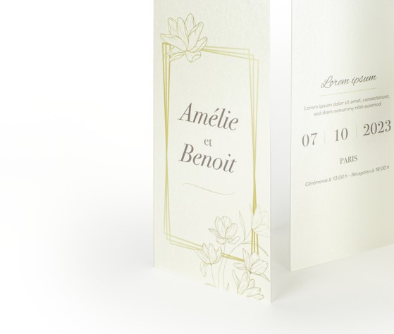 Flyer paper création: invitaciones de nácar blanco irisado personalizada