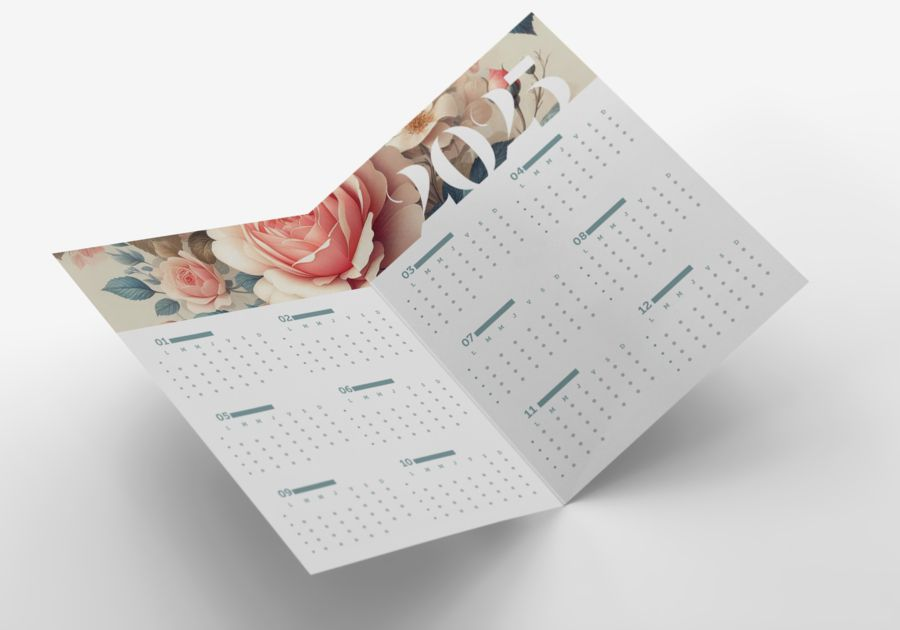 Calendario flexible de esquinas cuadradas simples 2025