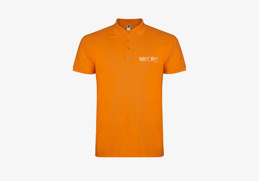 Polo-homme-manches-courtes-Star-orange