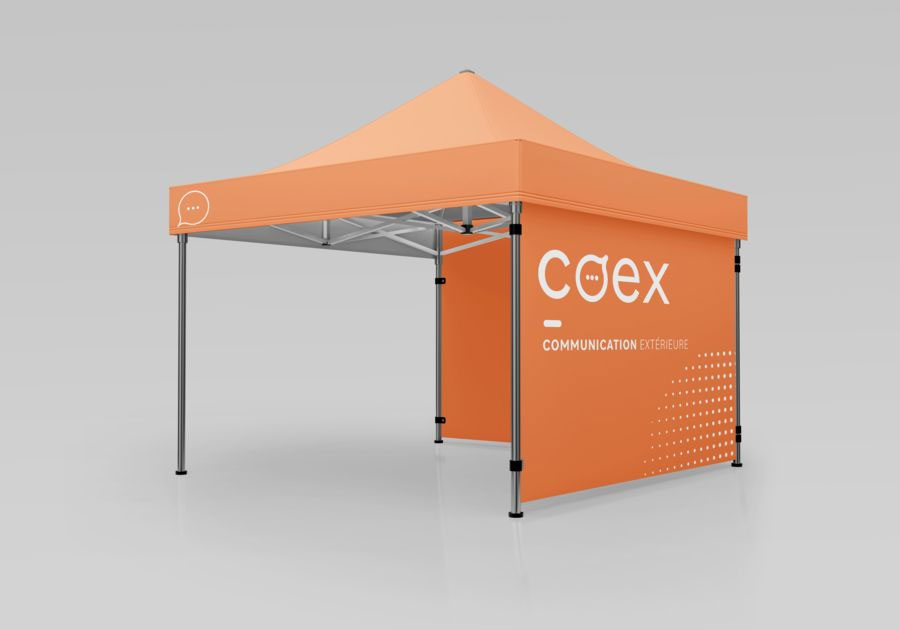 Carpa de marquesina 3x3 con dos paredes