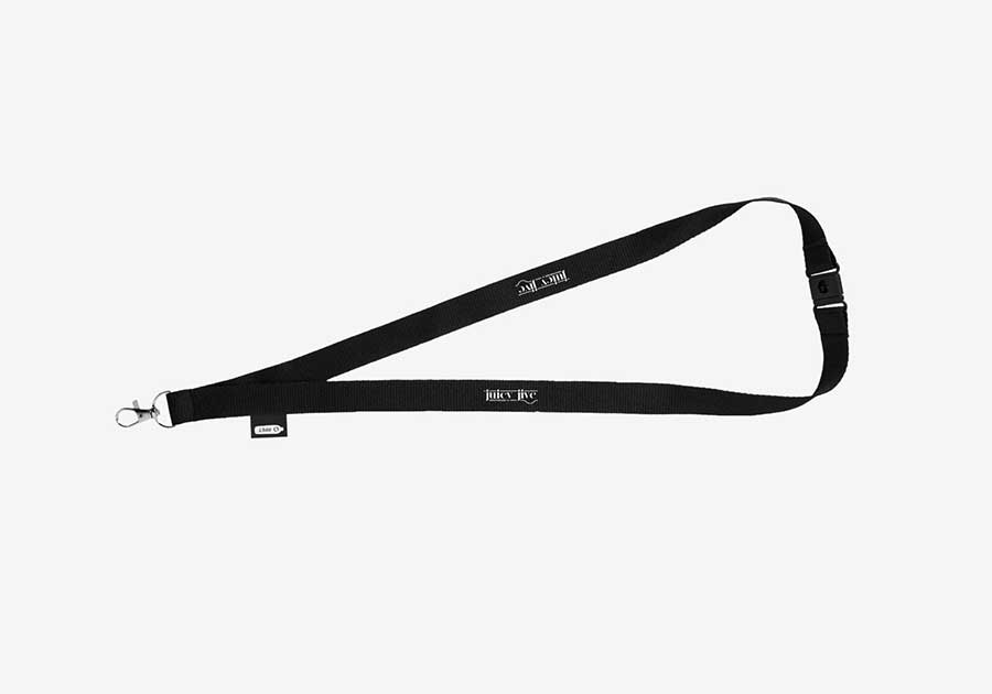 Lanyard de rPET con cierre de seguridad Tom - Negro