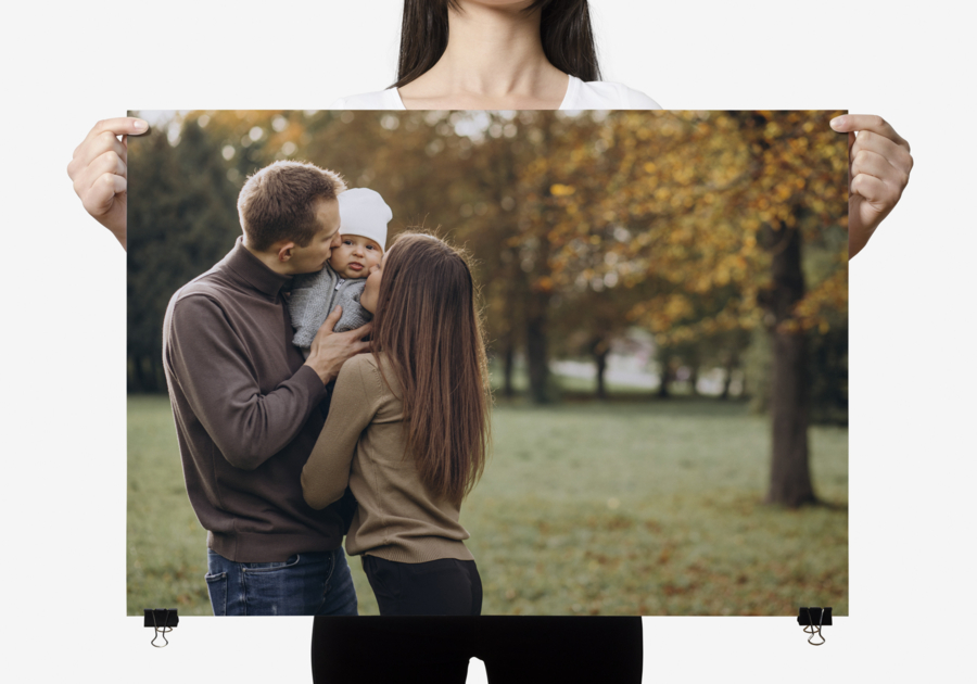 Poster papel fotográfico con retrato de pareja