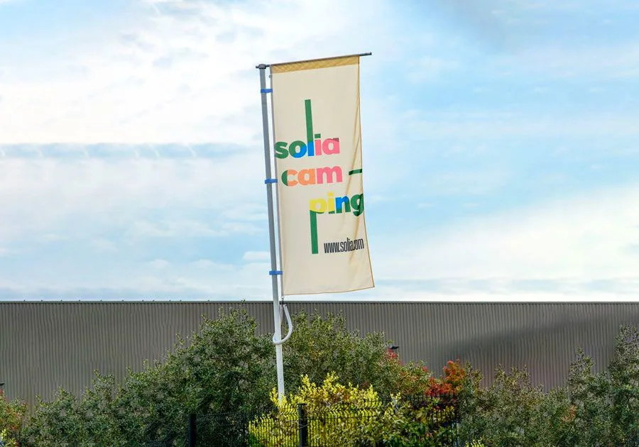 Drapeau pour mat avec potence 80 x 200 cm