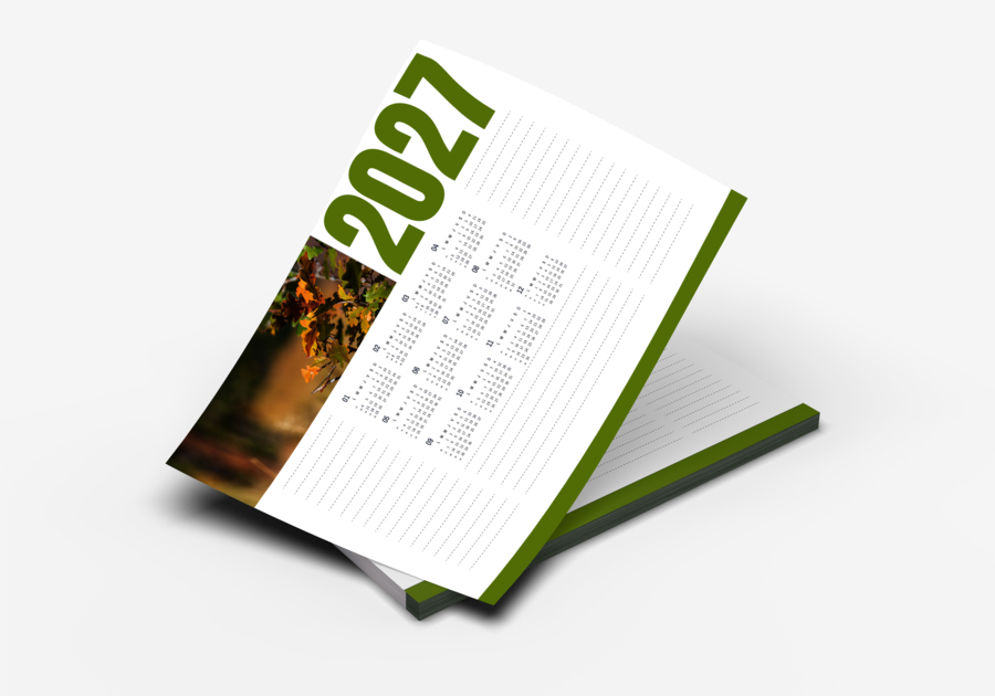 Hoja de calendario 2027