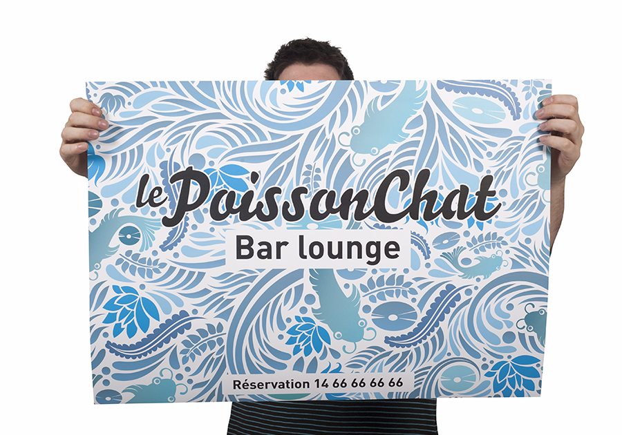 Affiche intérieure format sur mesure 230g mat blanc ignifugé M1