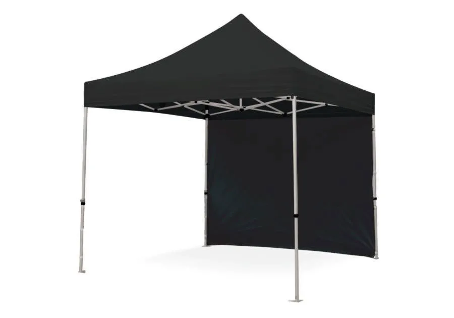 Tente barnum tente 3x3 noire structure alu avec tissu toit et mur