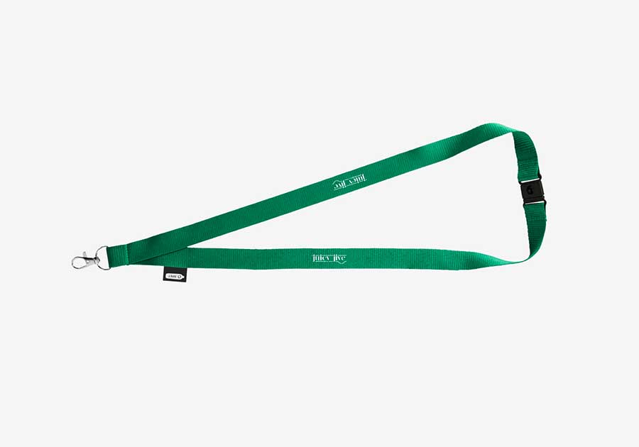 Lanyard de rPET con cierre de seguridad Tom - Verde