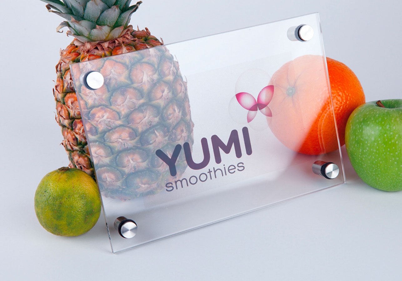 Placa de vidrio yumi de vidrio acrílico transparente
