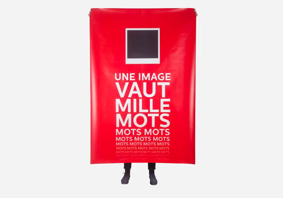 Affiche papier photo rouge une vaut mille mots
