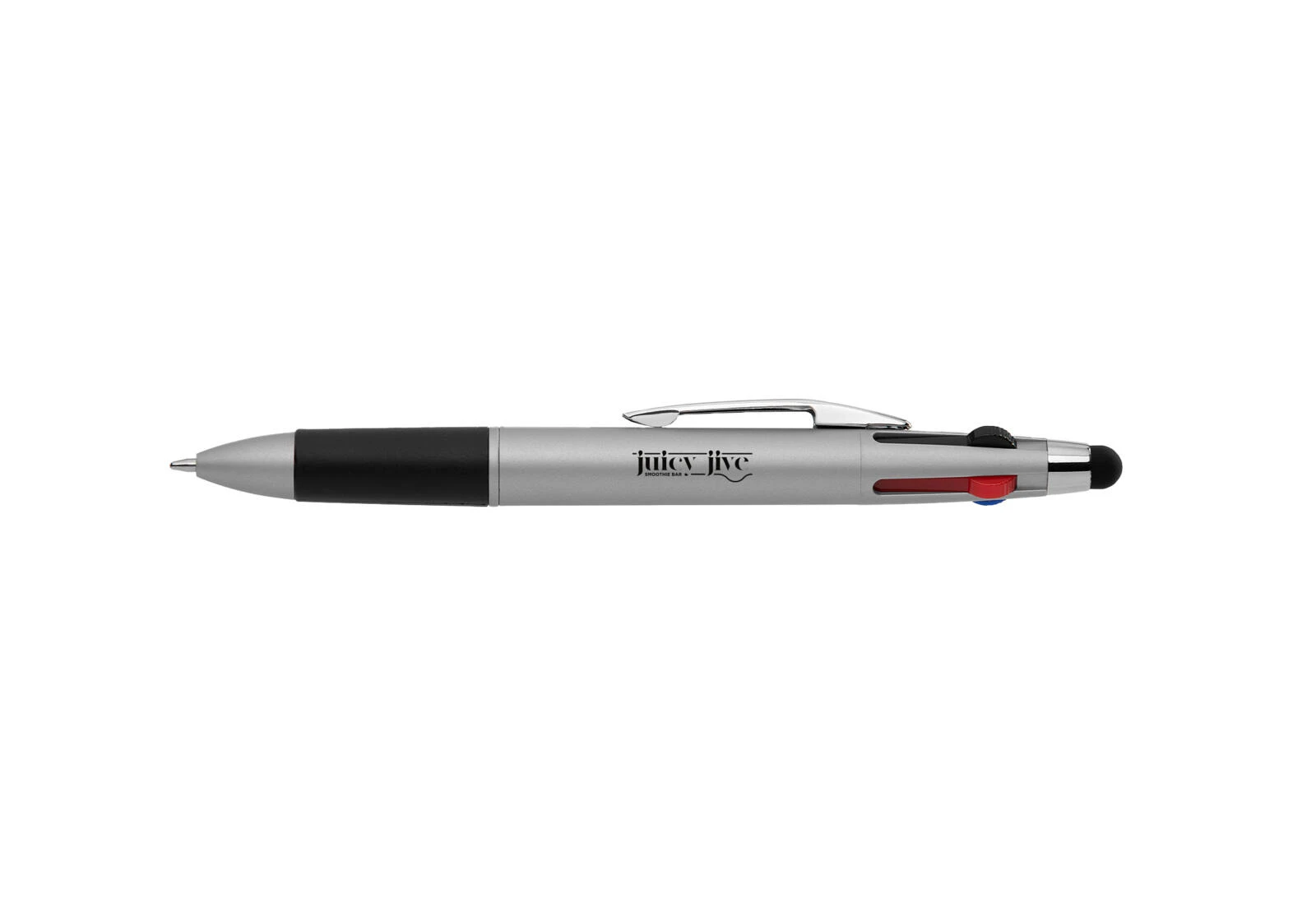 Stylo softy multi-encres avec stylet Quattro argent