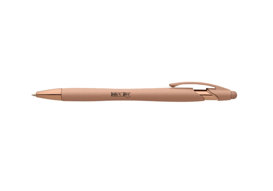 Stylo soft touch avec stylet La Jolla or rose