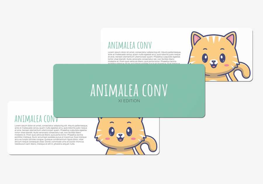 Tarjeta de invitación con cantos romos de animales 