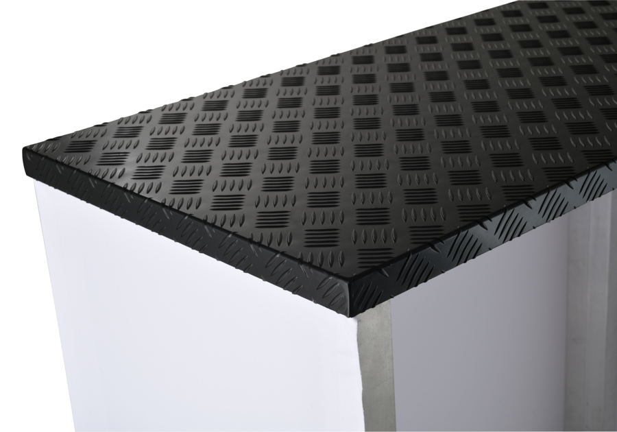 Comptoir extérieur - plateau noir strié en aluminium
