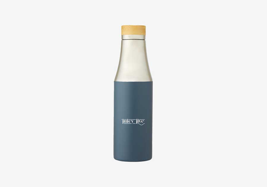 Bouteille isotherme avec bouchon bambou Hulan 54 cl bleu-glacier