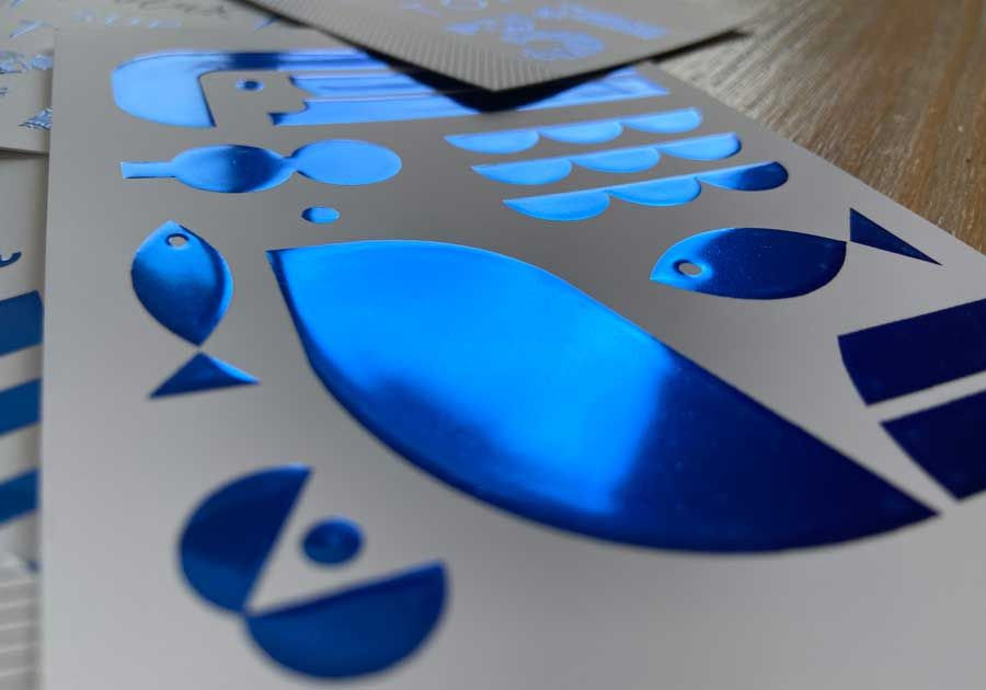 Etiquetas perforadas azules