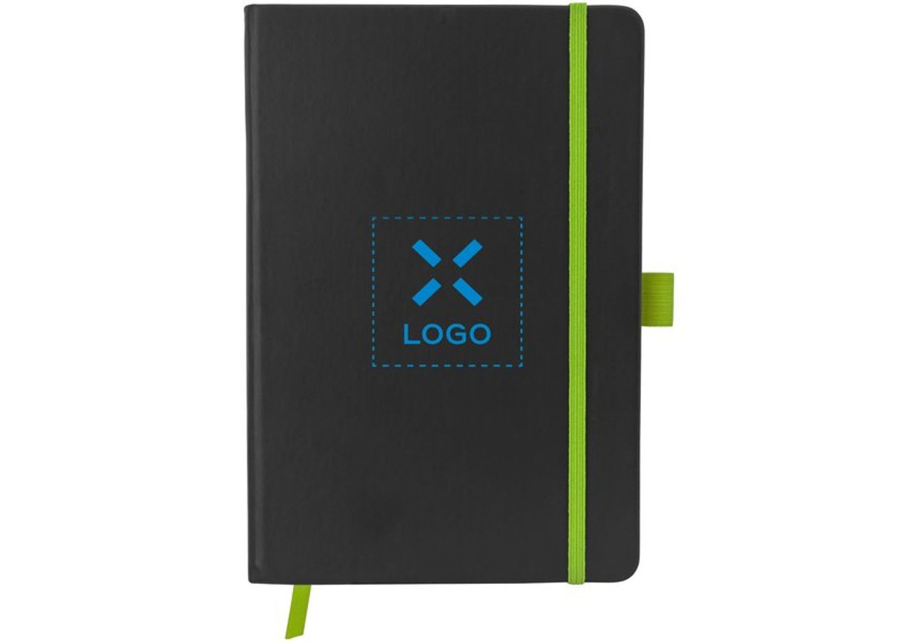 Libreta A6 colour-Edge tapa dura verde personalizada