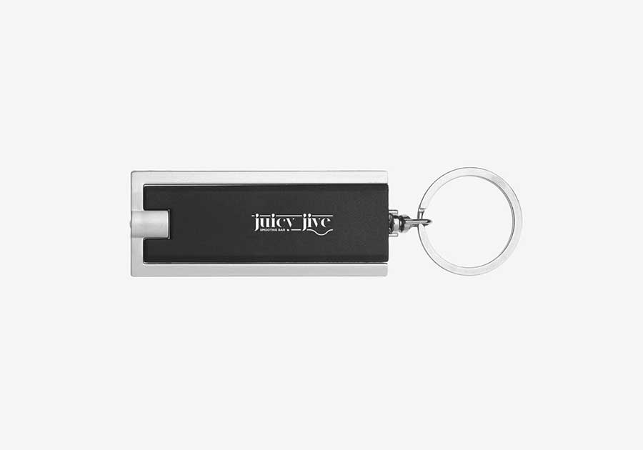 Porte-clés lampe LED Castor noir argent