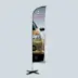 Drapeau plume en aluminium ganse noire mat a gauche