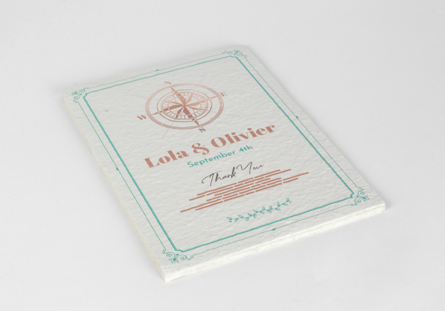 Tarjeta Postal de papel reciclado de 100g con semillas de flores silvestres Lola y Olivo personalizada
