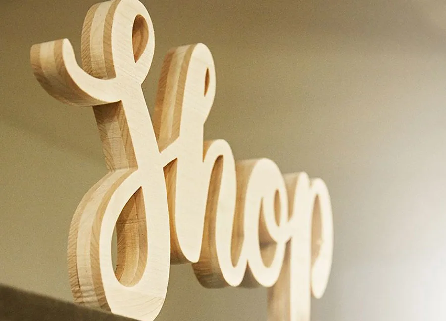 Lettre et logo bois 19mm shop