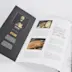 Brochure dos cousu - 300g Couché blanc avec pelliculage et rabats