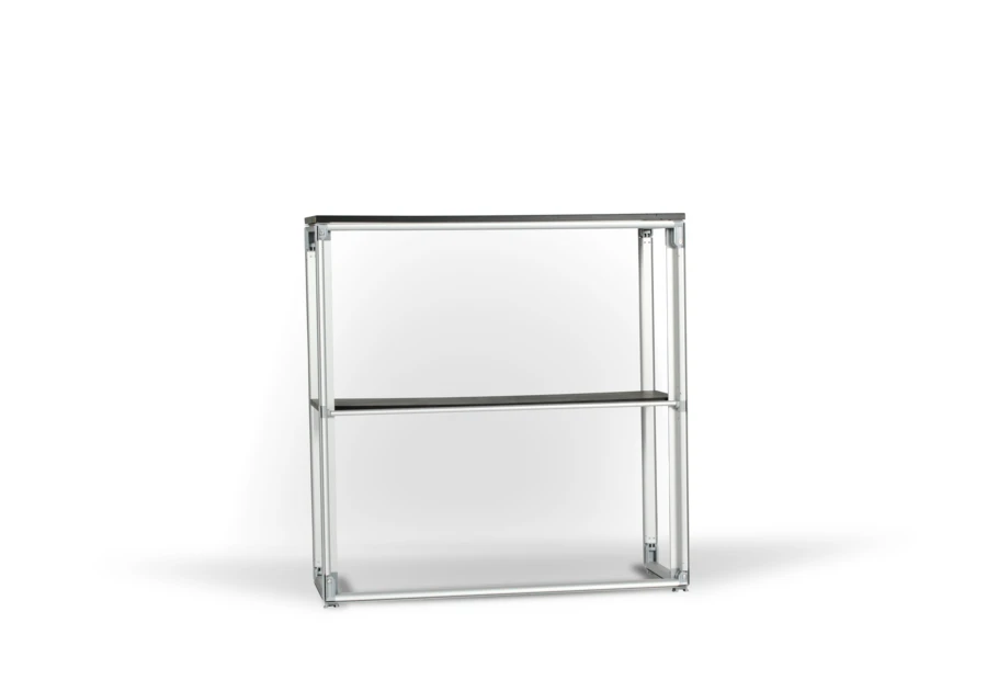 Mostrador de tela - Estructura de aluminio con tablero superior negro