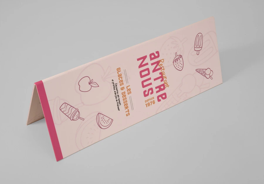 Menú rígido de dos palas - 30 x 42 abierto - 15 x 42 cm cerrado