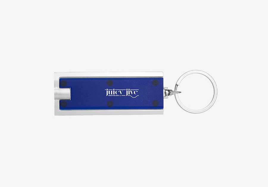 Porte-clés lampe LED Castor bleu argent 
