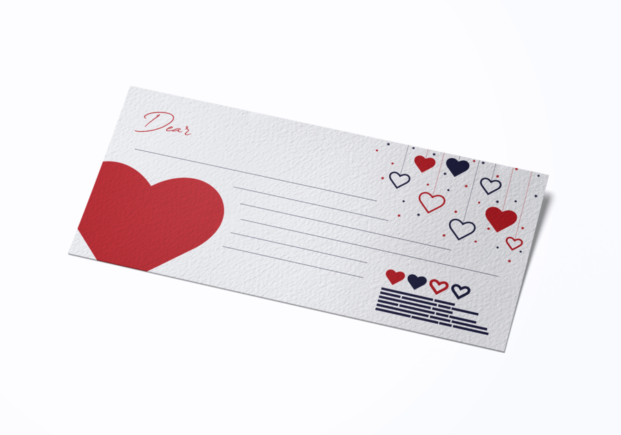 Tarjeta de invitación papel texturado San Valentín
