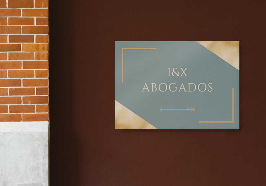 Póster inmobiliario de dibond abogados