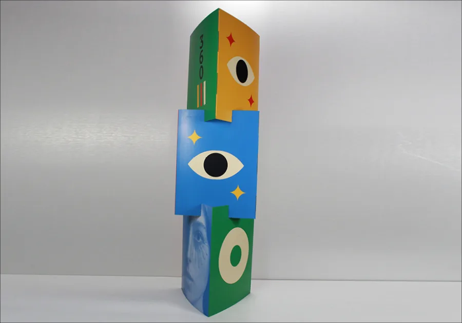 Totem carton empilables 3 faces