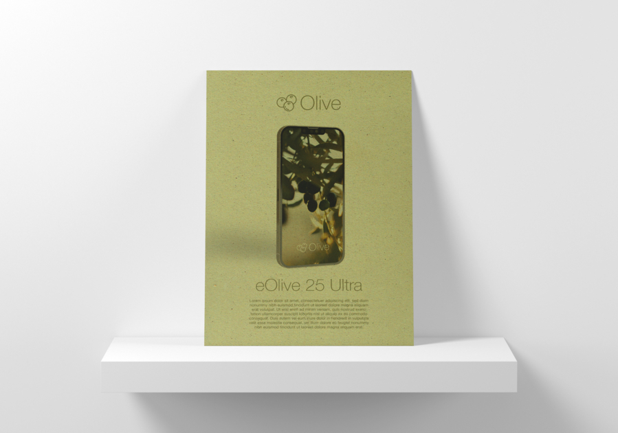 Creación de papel para volantes A5 color oliva aplastado