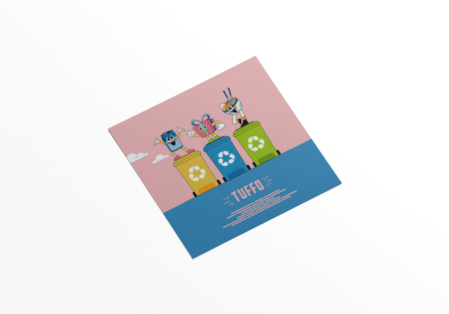 Folleto cuadrado de papel reciclado tuffo