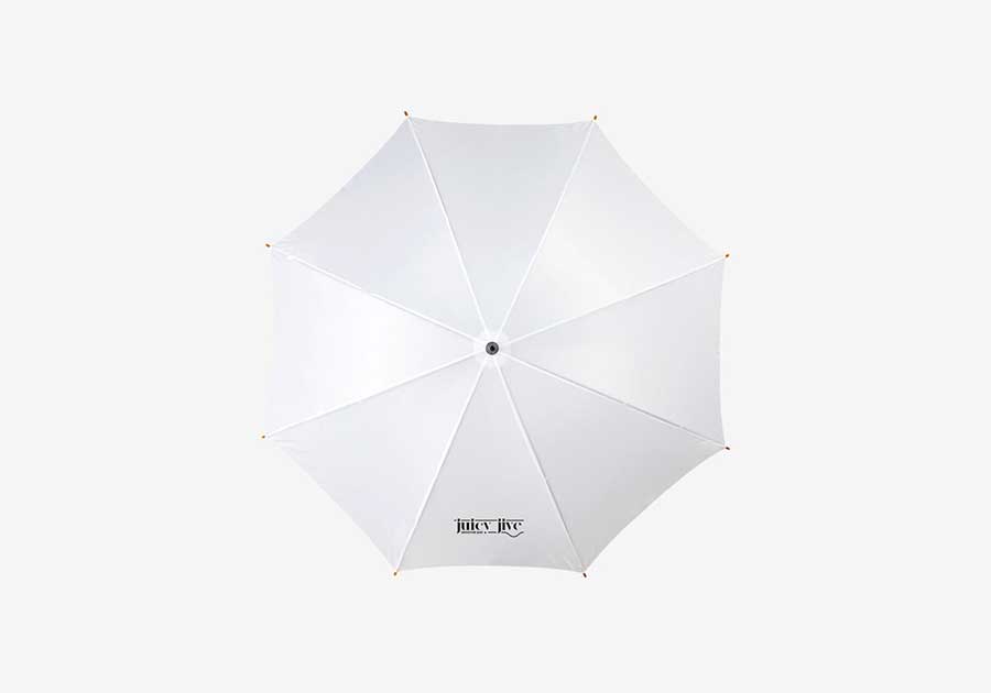 Parapluie ouverture automatique avec manche et poignée en bois Kyle 23" blanc