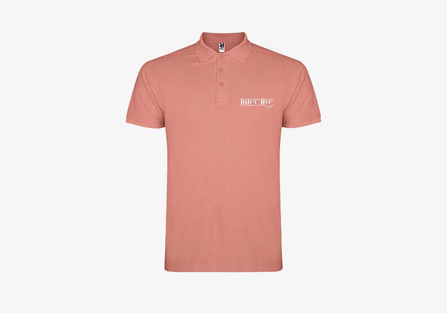 Polo-homme-manches-courtes-Star-orange-argile