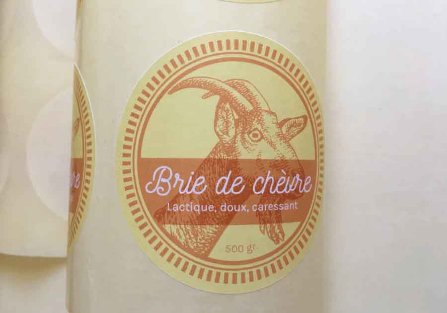Etiqueta en rollo, aplicación manual, apariencia de papel blanco natural