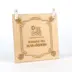 Plaque gravée bois avec gravure et fixation suspendue 15x15cm