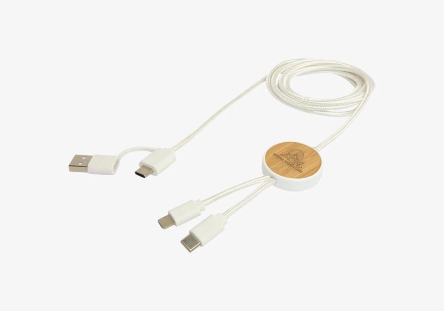 Cable 5-en-1 150 cm 27W bambú Chechia