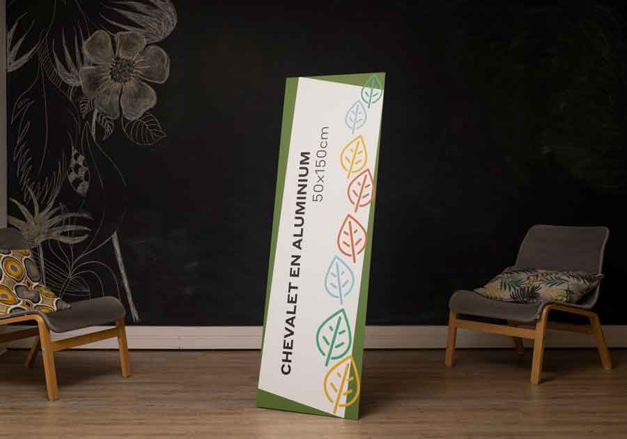Tpv de suelo con caballete de PVC 50 x 150 cm