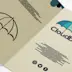 Tarjeta de invitación 82x128 2 solapas papel reciclado agroindustria Cloudbrella