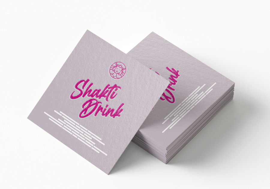 Tarjeta de invitación cuadrada con relieve termosensible Shakti