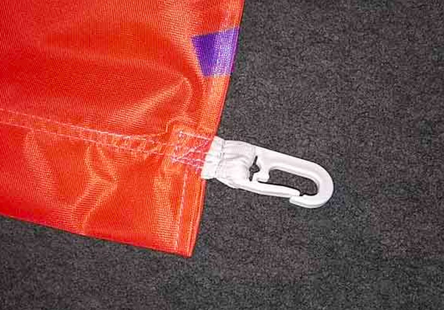 Detalles del asta de la bandera de la percha
