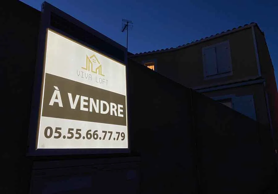 Panneau publicitaire lumineux a energie solaire allume viva loft