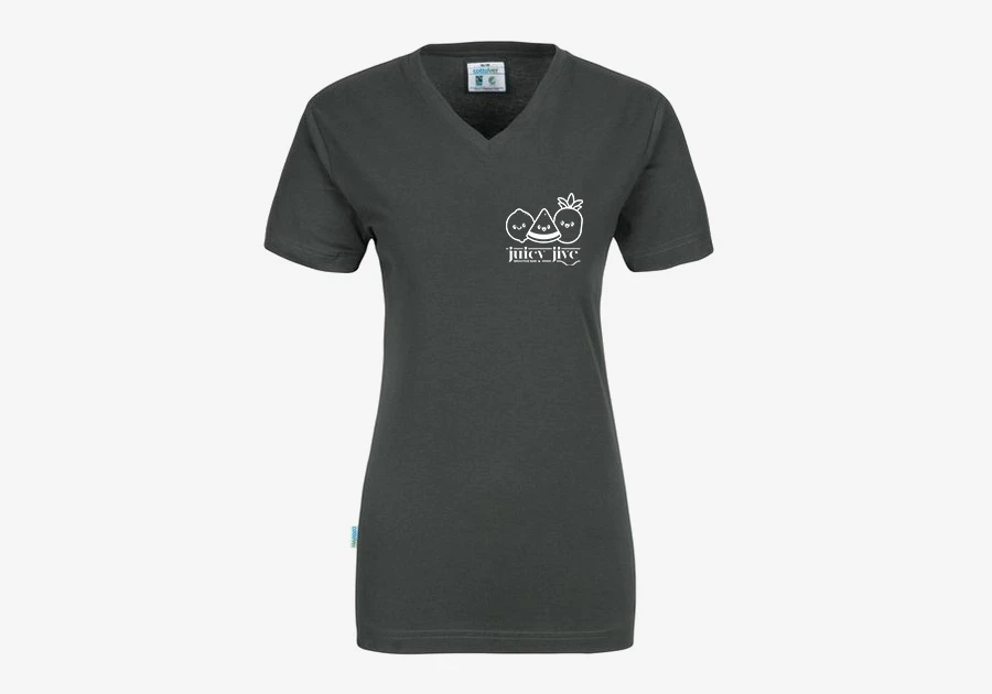 T-shirt pour femme à col en V CottoVer® charbon