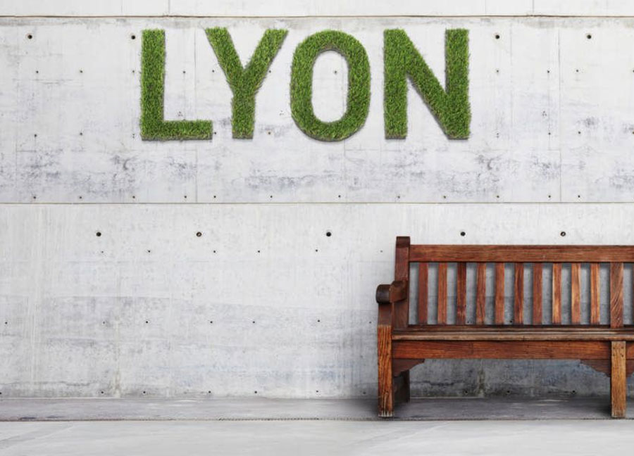 Letra y logotipo en dibond con planta sintética lyon