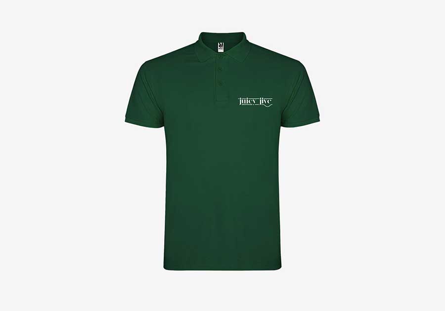 Polo-homme-manches-courtes-Star-vert-bouteille