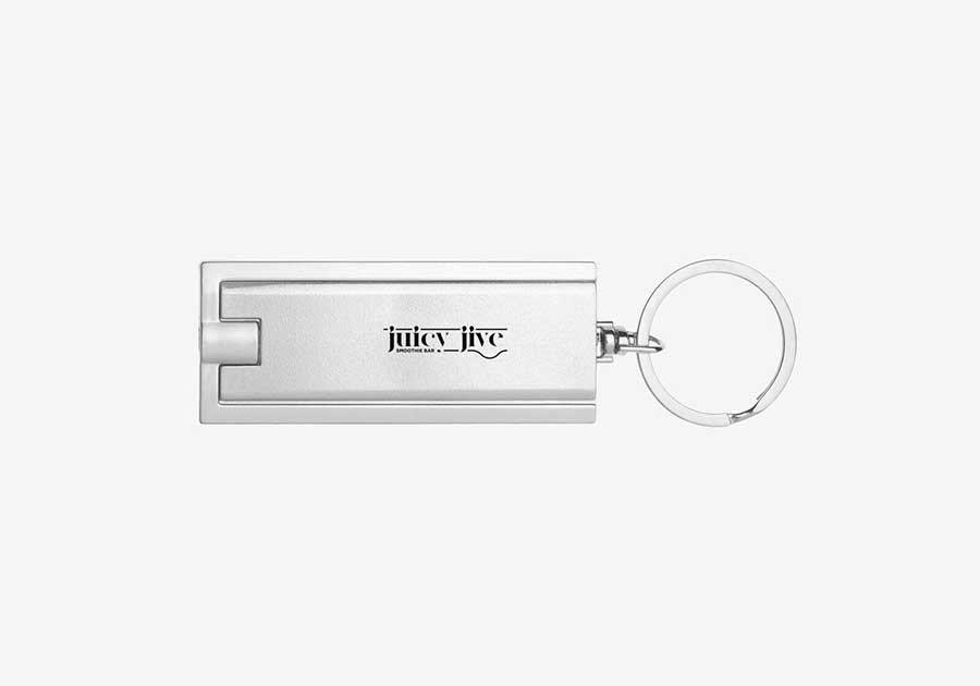Porte-clés lampe LED Castor argent 