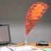 Mini drapeau de table mat et pied en aluminium