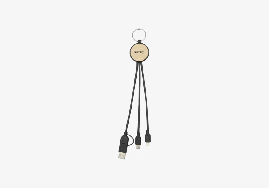 Câble de charge 6-en-1 bambou/plastique recyclé Tecta
