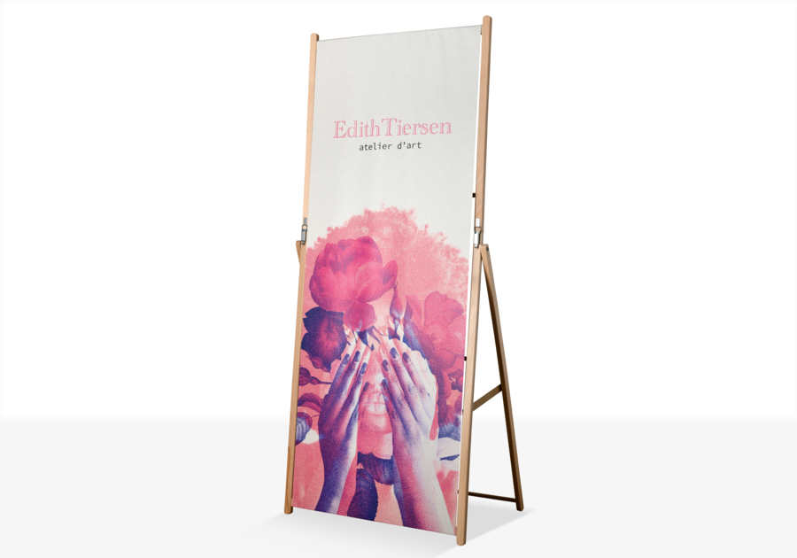 Expositor de suelo de madera con caballete 80 x 179 x 53 cm